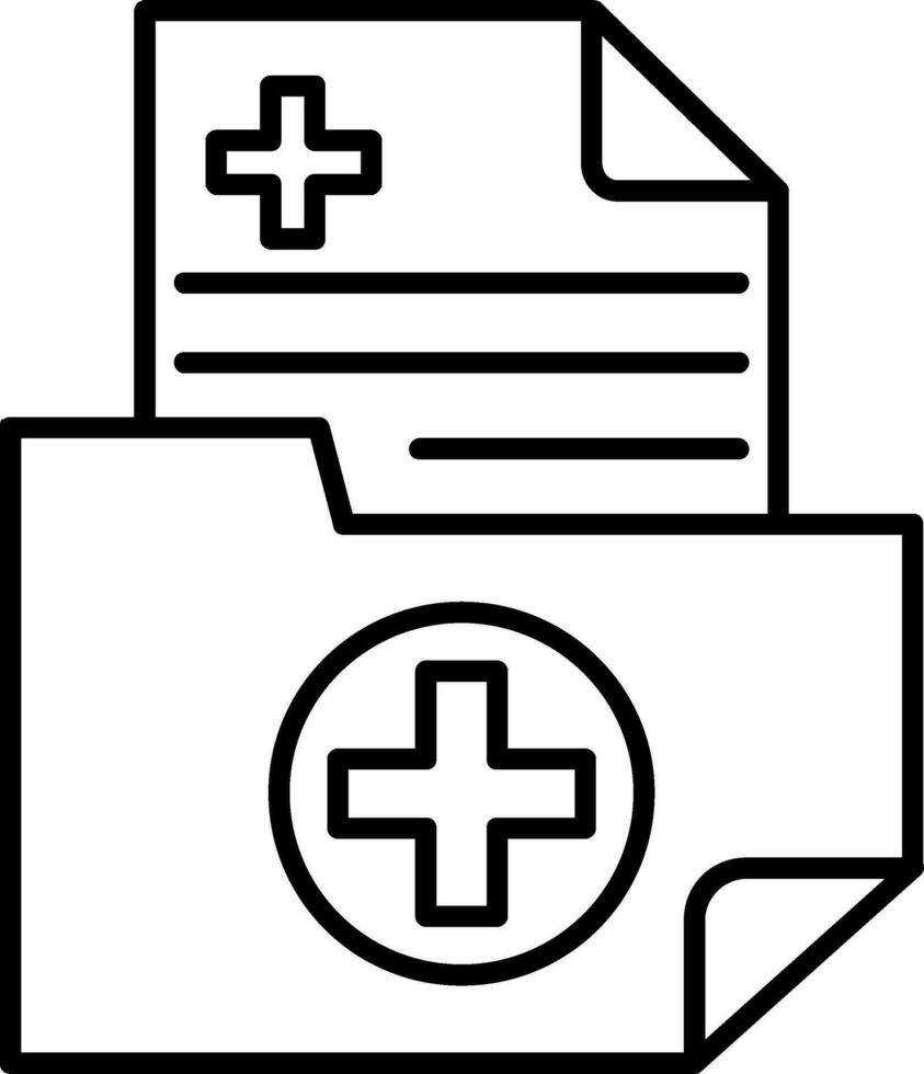 icono de línea de carpeta médica vector