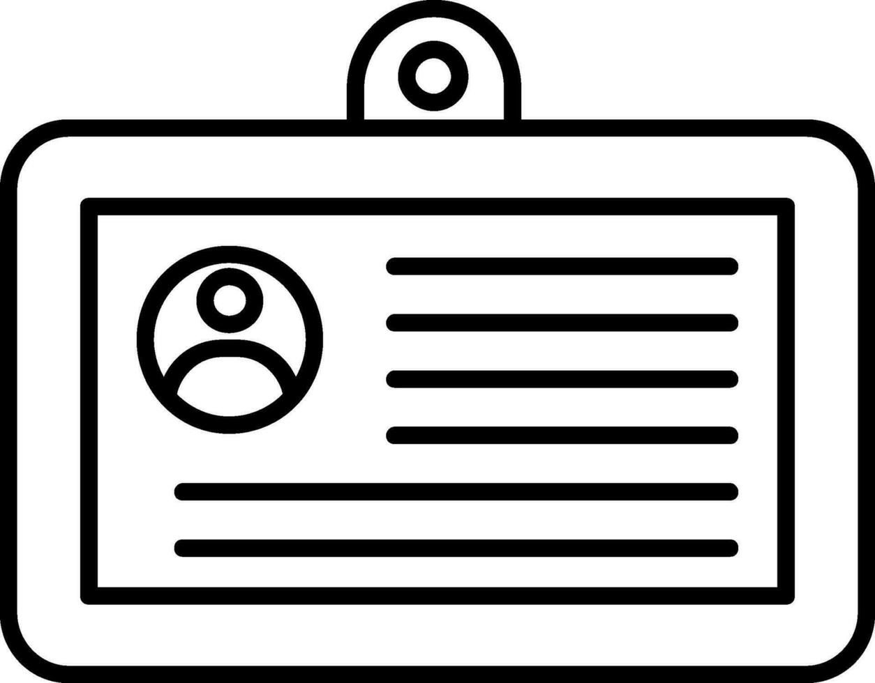 Id Card Line Icon vector