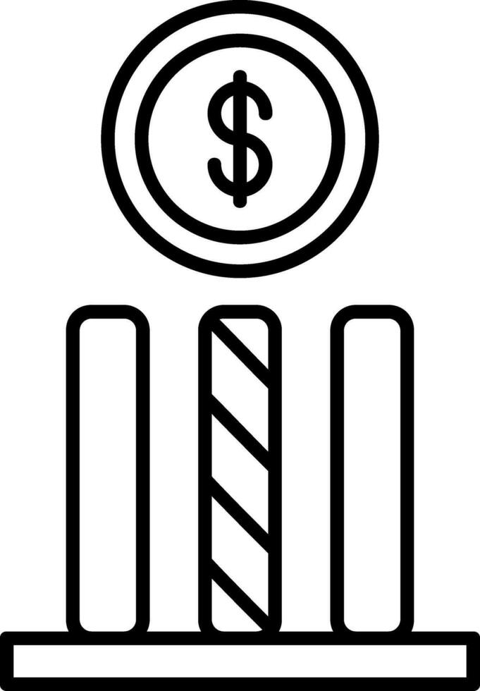 Dollar Line Icon vector
