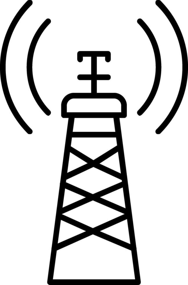 Signal Tower Line Icon vector