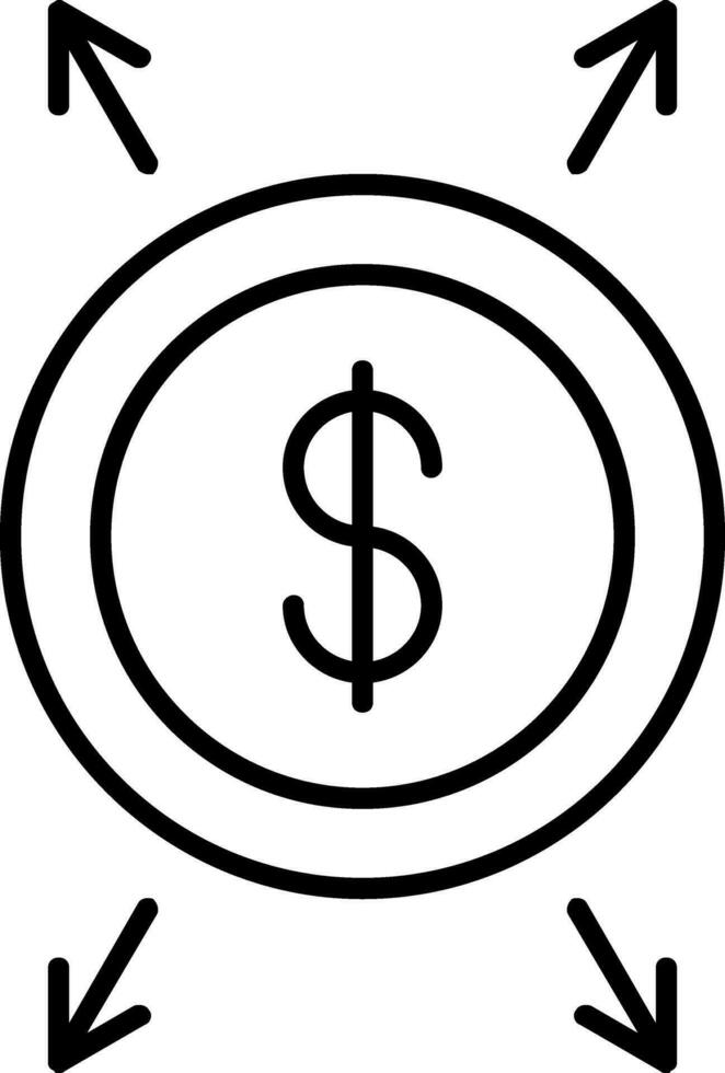 Dollar Line Icon vector