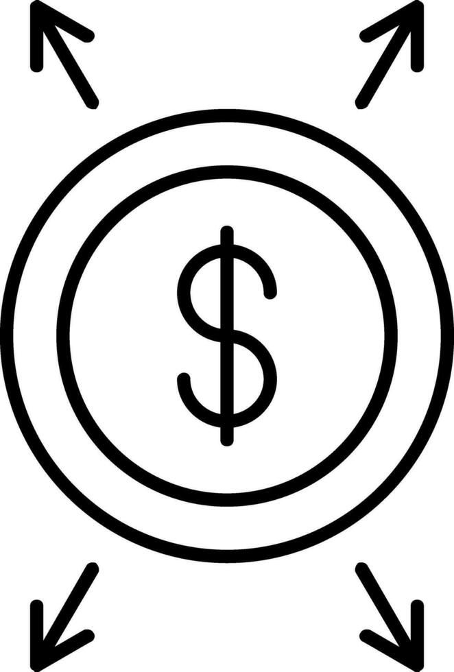 Dollar Line Icon vector