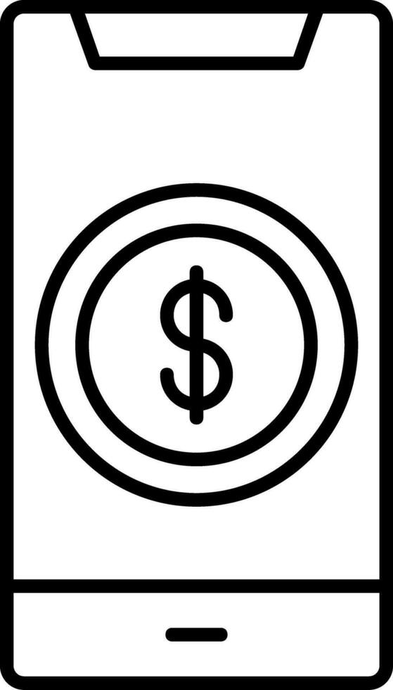 Dollar Line Icon vector