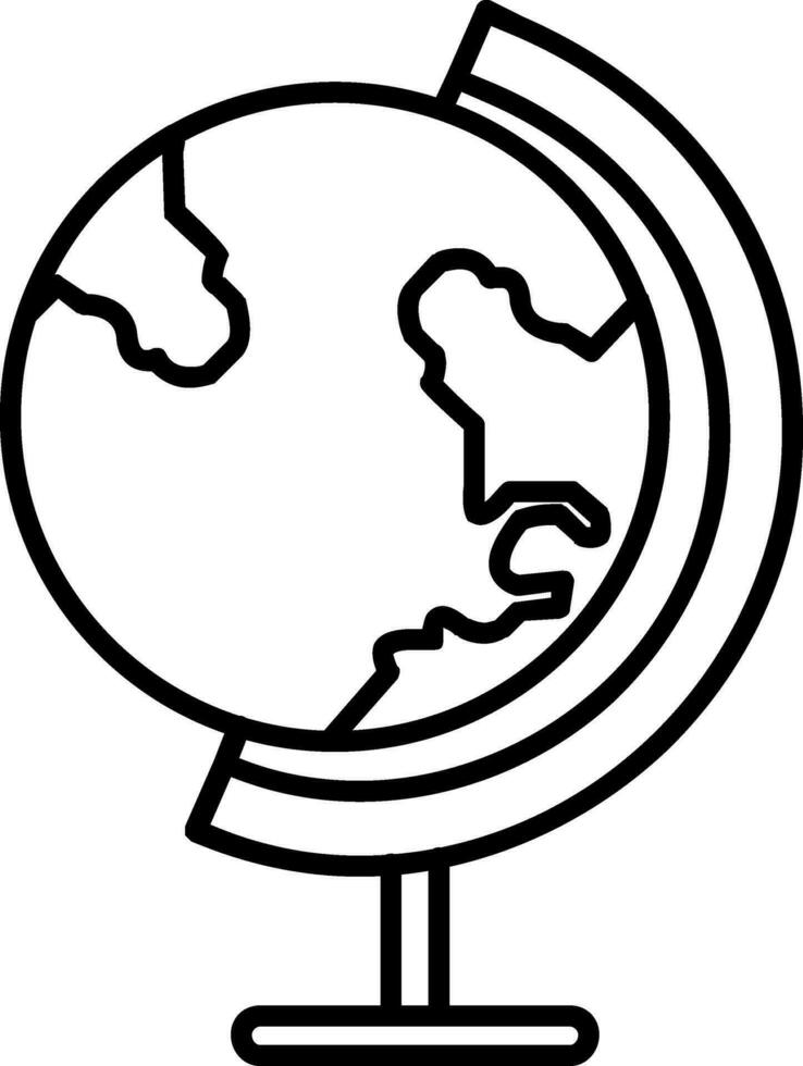 Earth Globe Line Icon vector