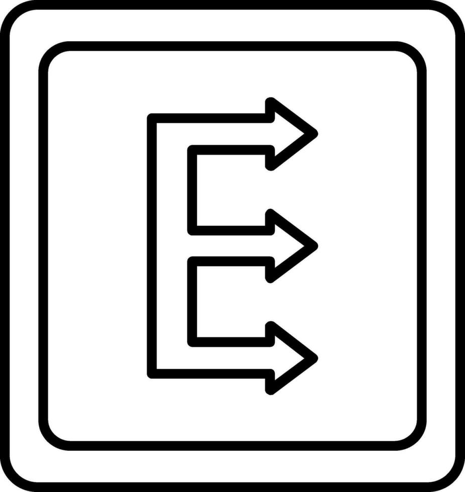 Three Arrows Line Icon vector