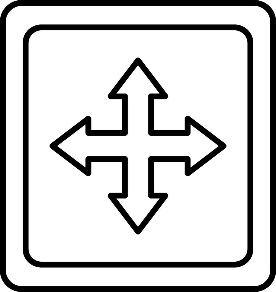 Cross Symbol Line Icon vector