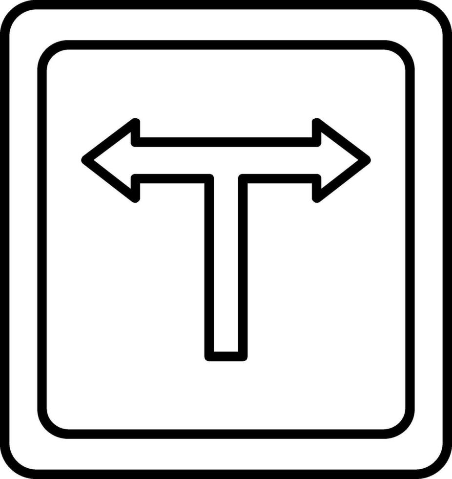 T Junction Line Icon vector