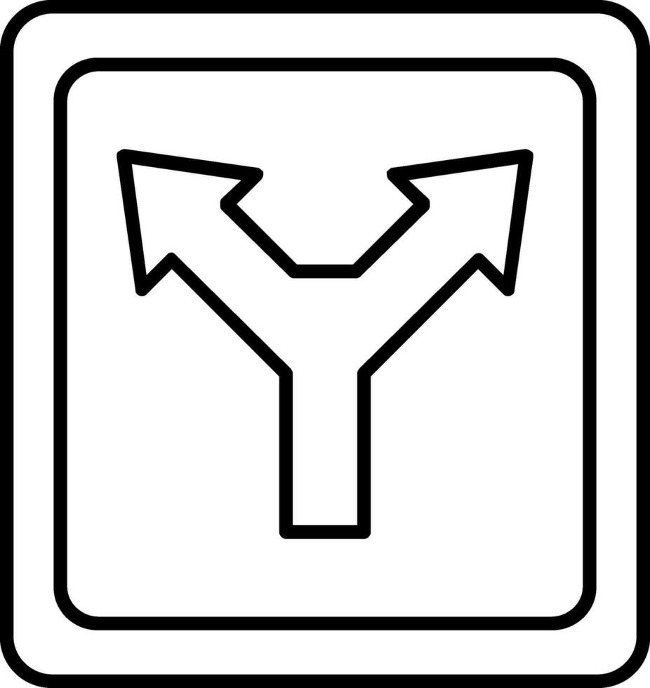Diverge Line Icon vector