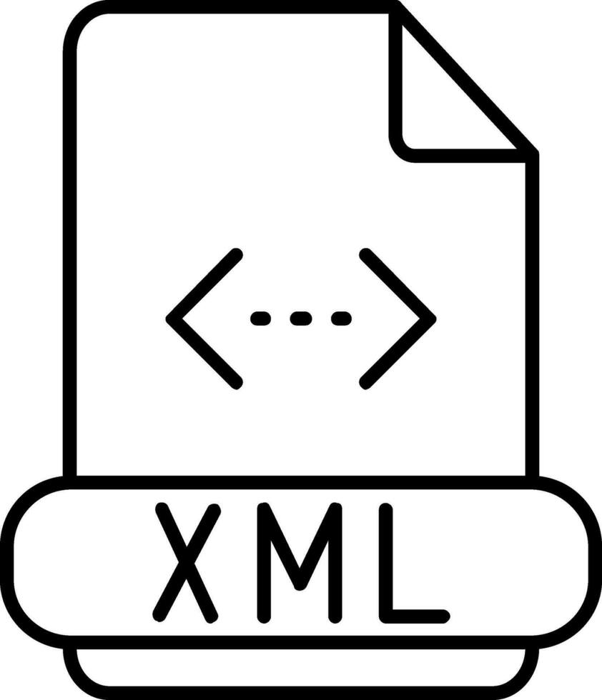 icono de línea xml vector