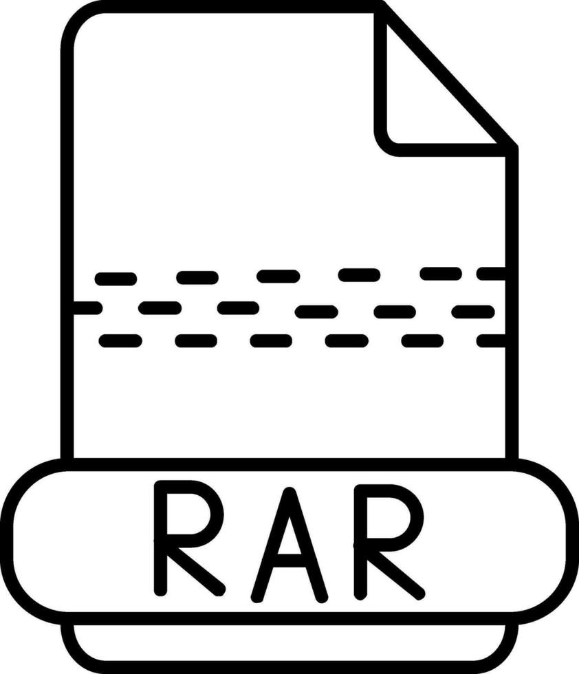 Rar Line Icon vector