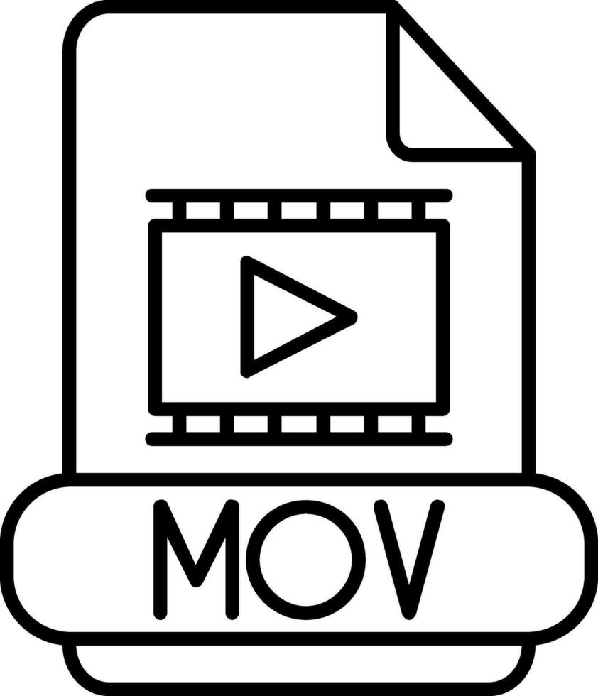 Mov Line Icon vector