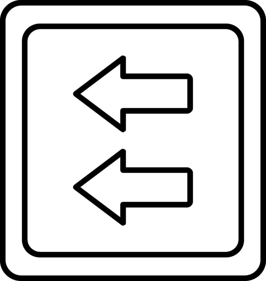 Fast Backward Line Icon vector