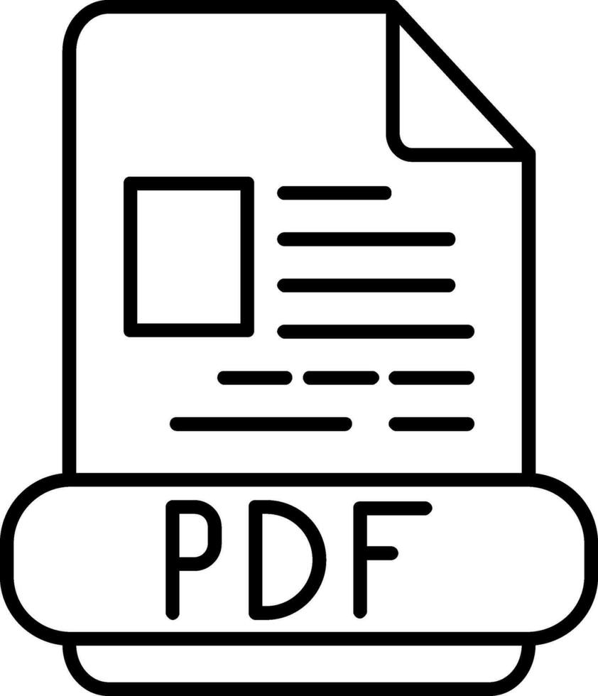 icono de línea de pdf vector