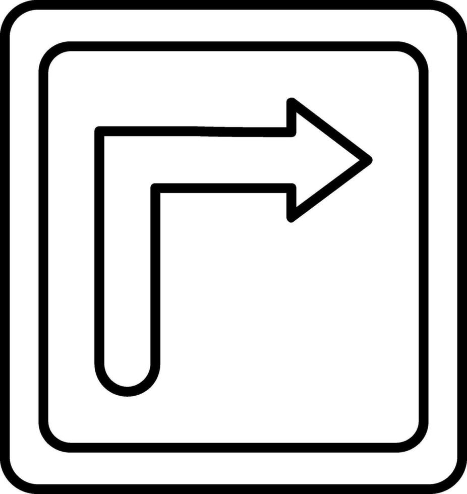Turn Right Line Icon vector