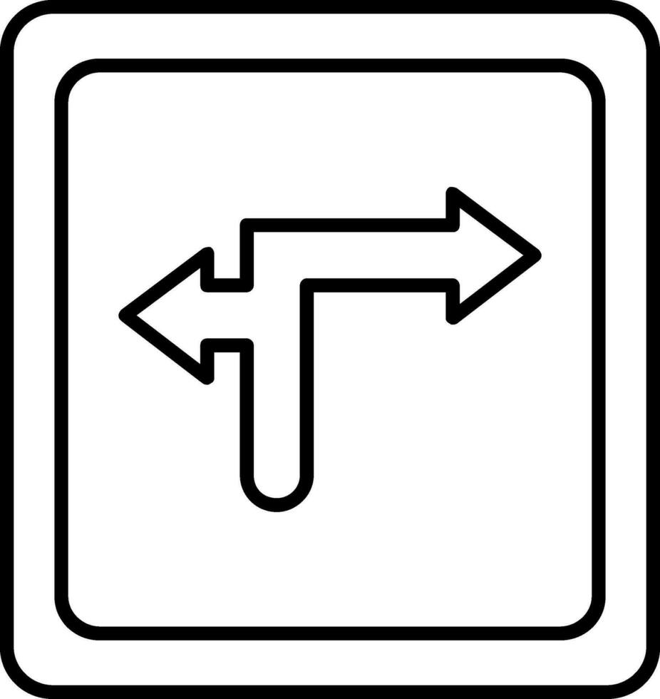 Turn Direction Line Icon vector