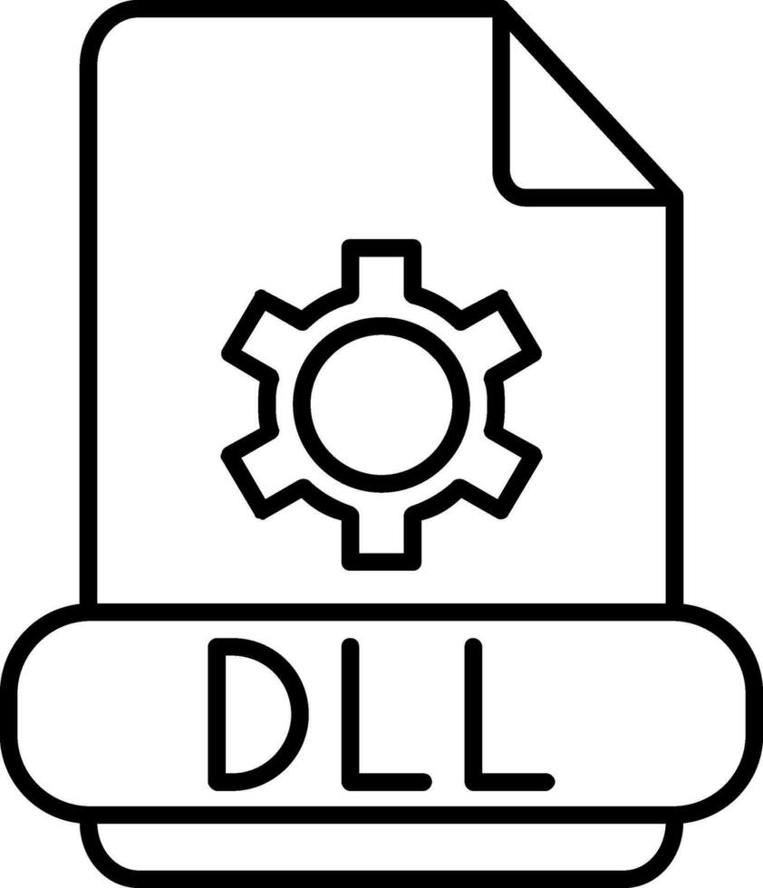 icono de línea dll vector