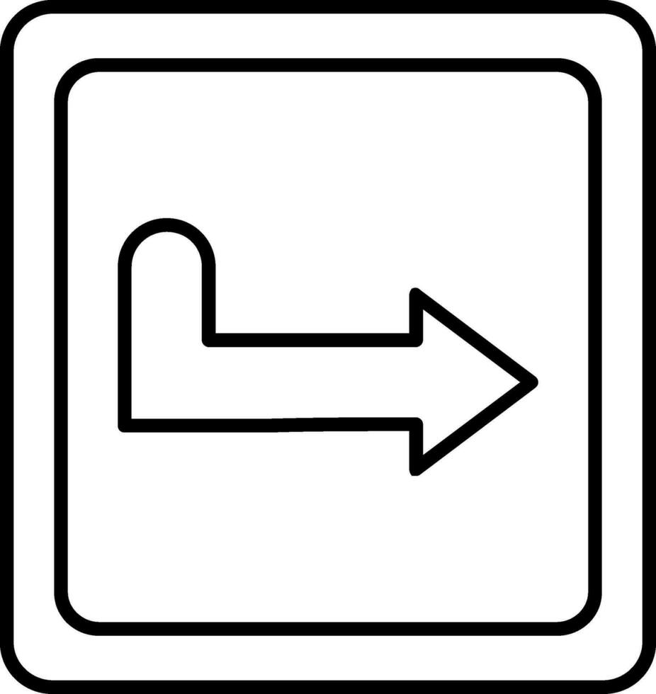 Turn Right Line Icon vector