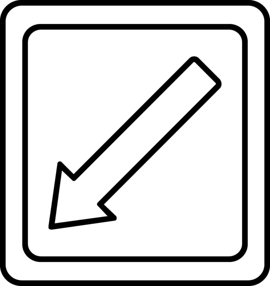 Diagonal Arrow Line Icon vector