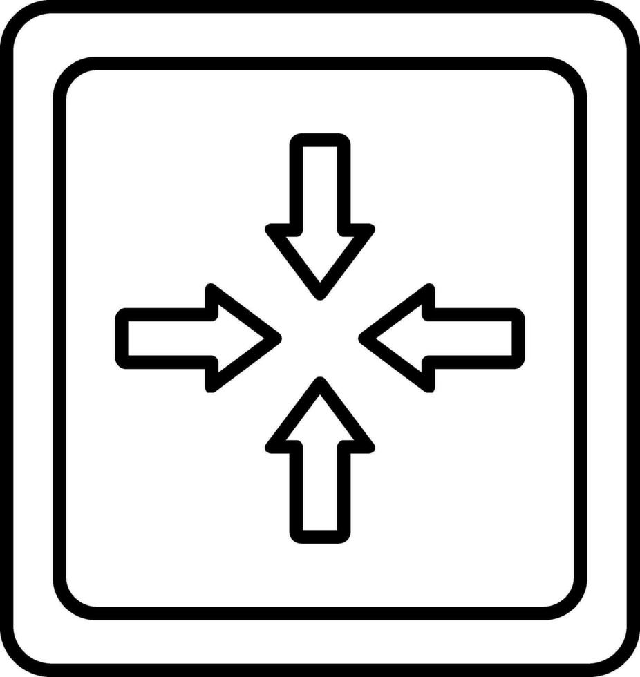 Exit Full Screen Line Icon vector