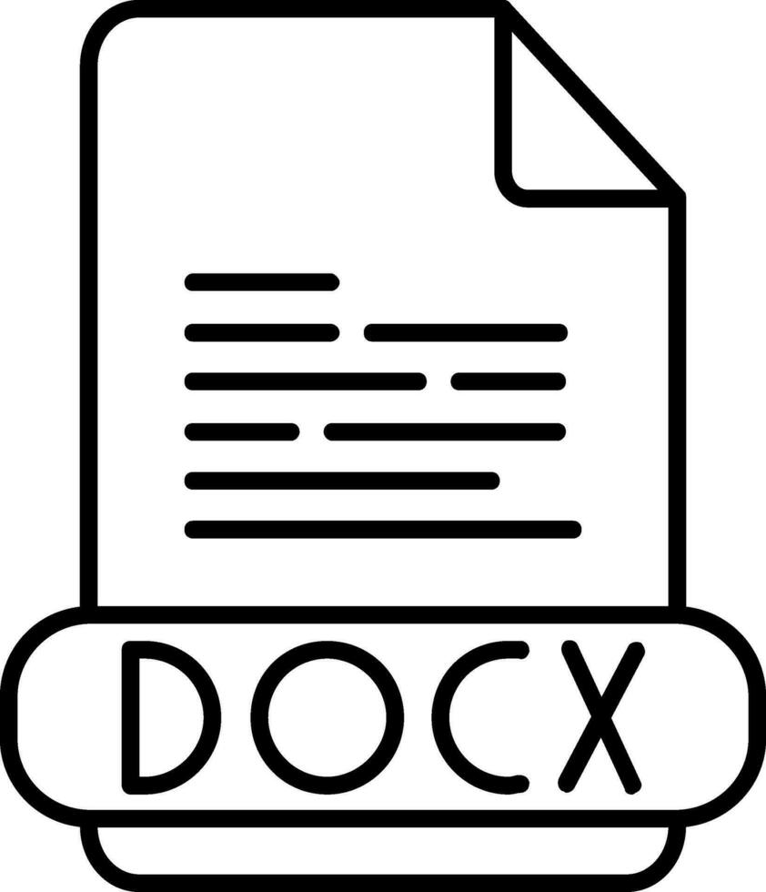 Docx Line Icon vector