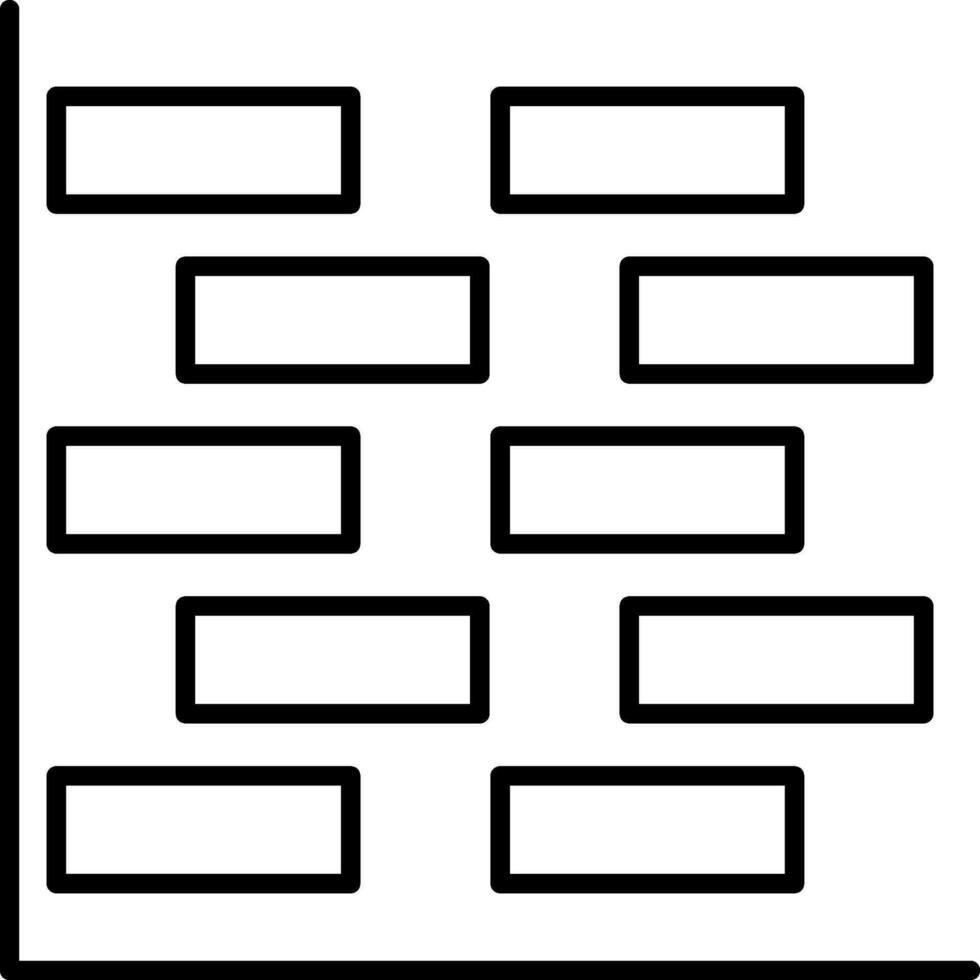 Gantt Chart Line Icon vector