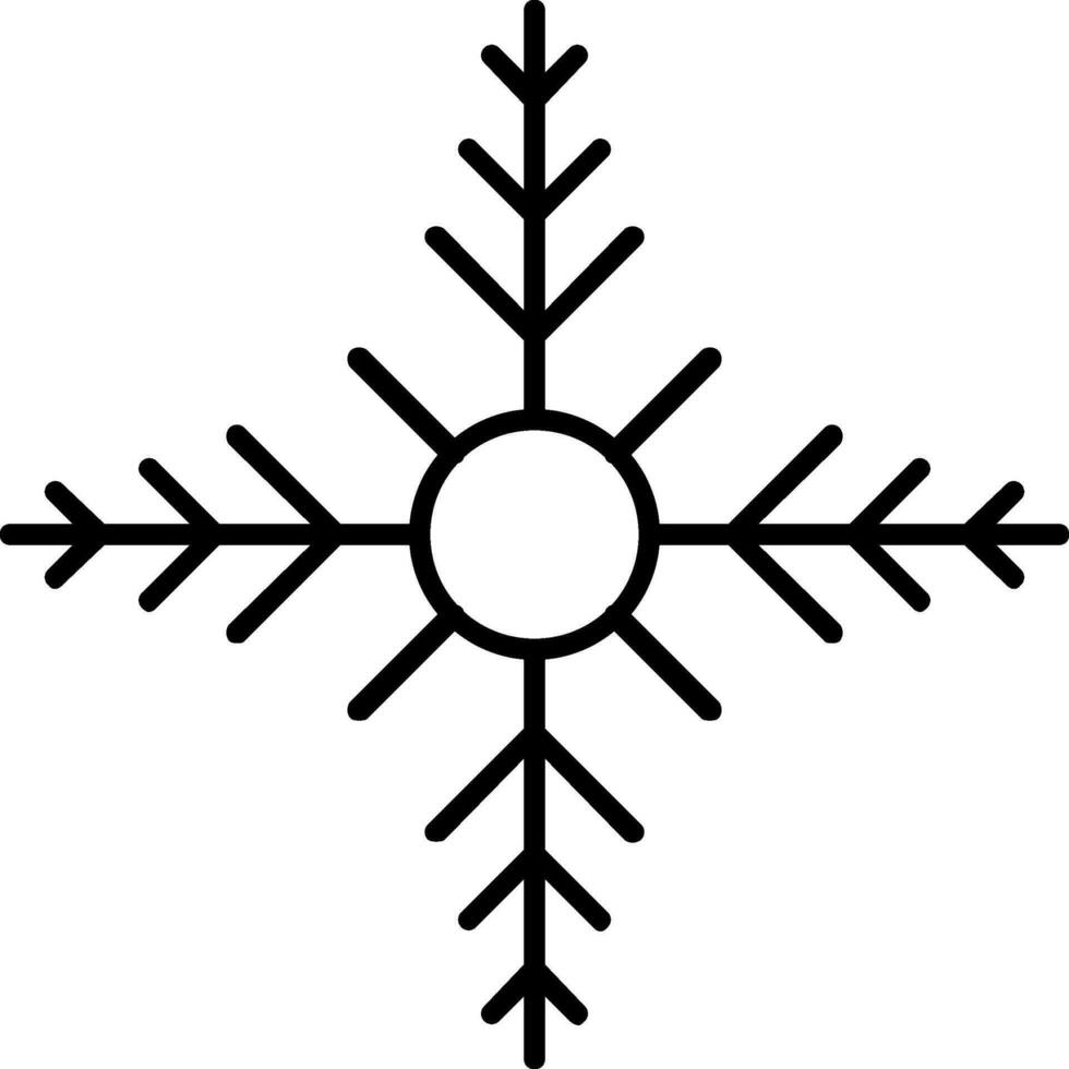 icono de línea de copo de nieve vector