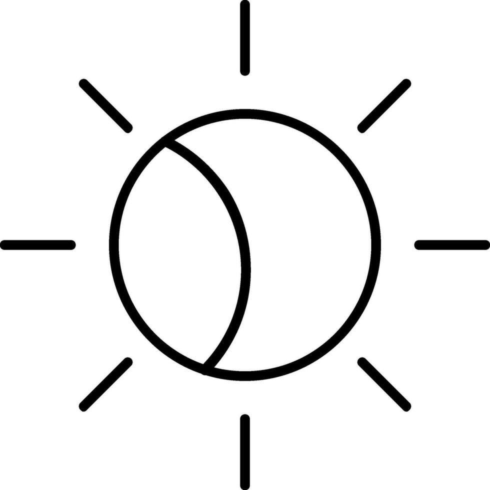 icono de línea de eclipse vector