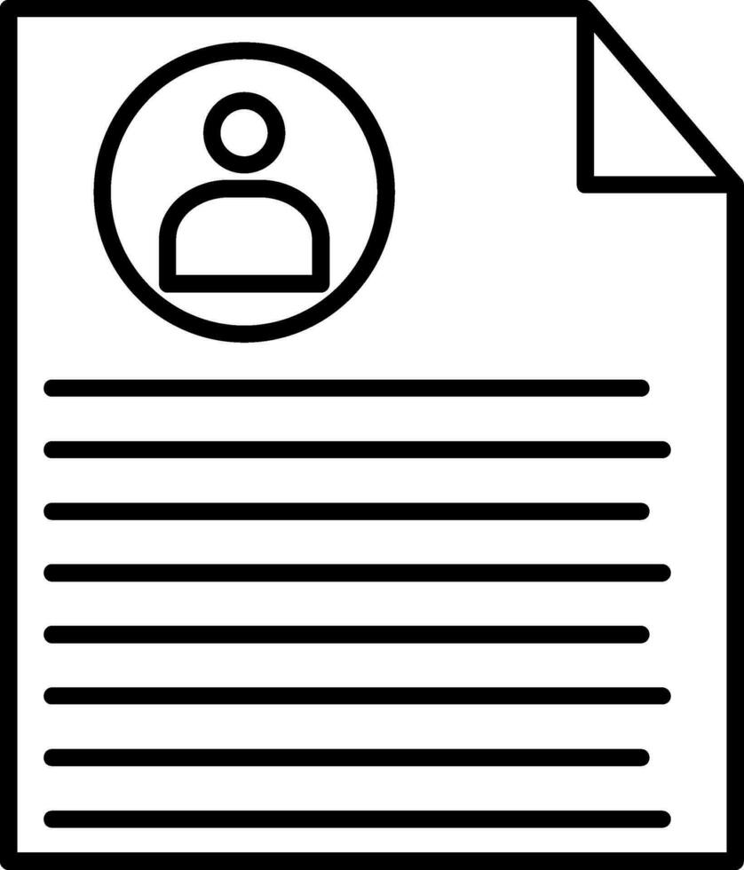 icono de línea de curriculum vitae vector