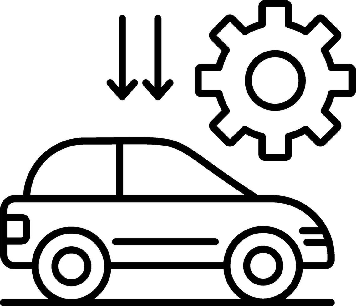 coche ajuste línea icono vector