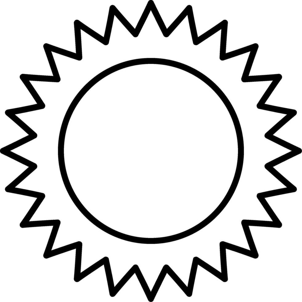 icono de línea de sol vector