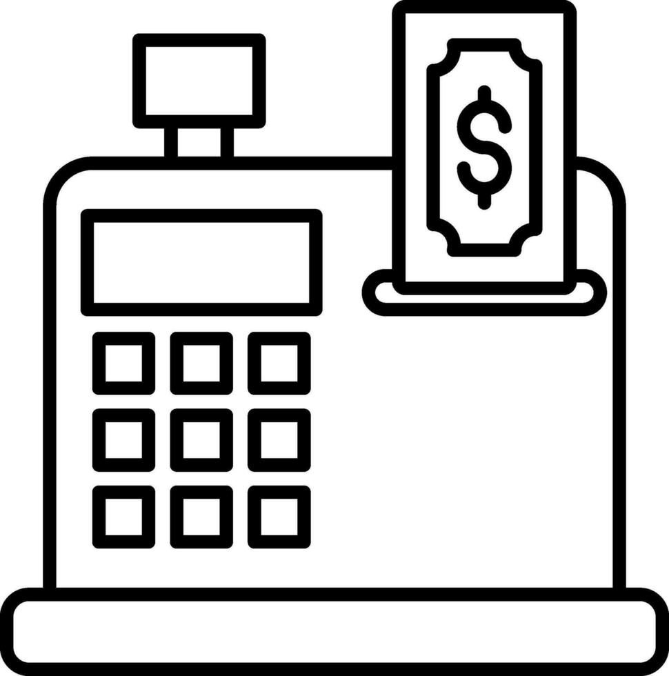 Cash Register Line Icon vector