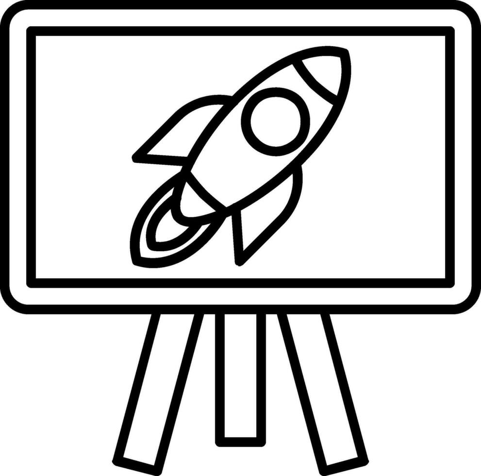 Rocket Line Icon vector