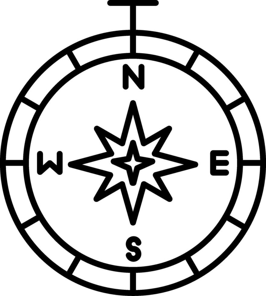 Compass Line Icon vector