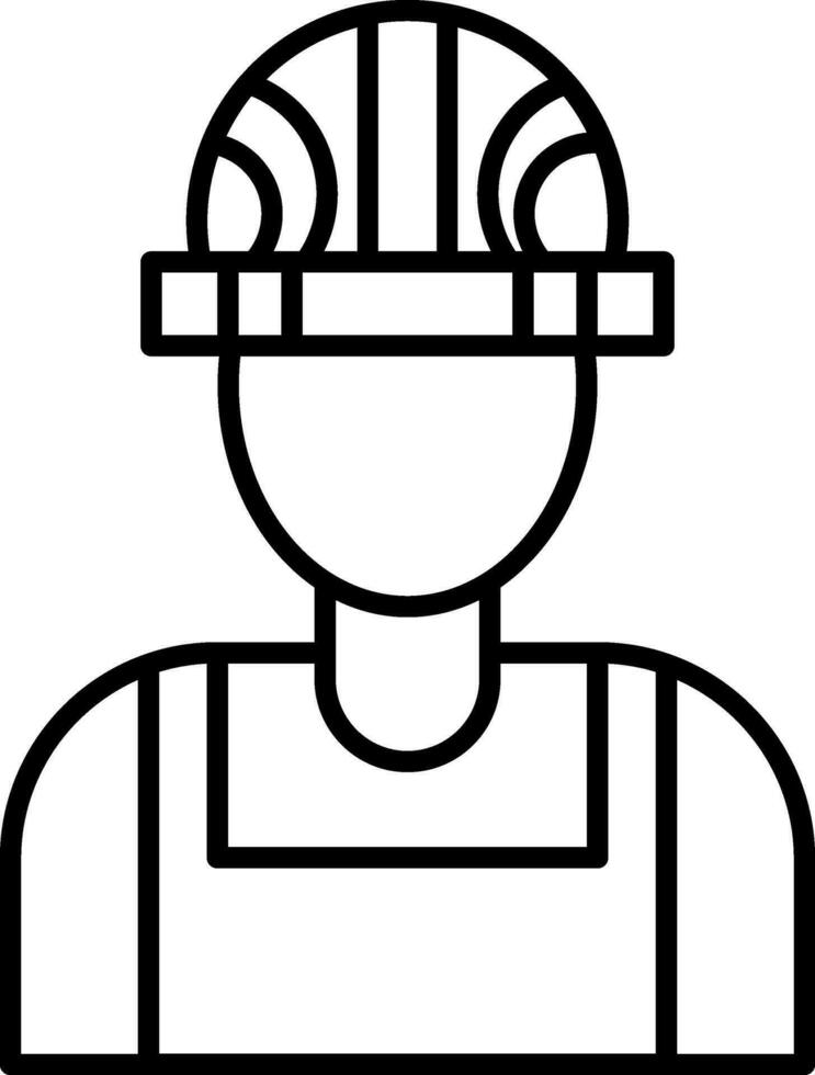 Builder Male Line Icon vector