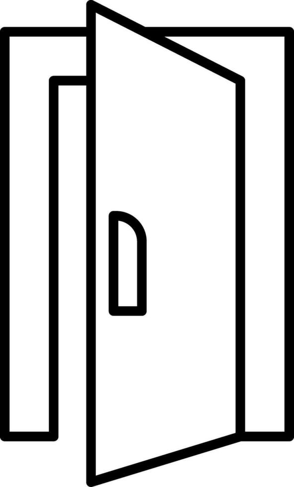 icono de línea de puerta vector