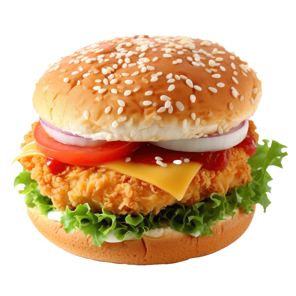 AI generated tasty beef burger isolated png