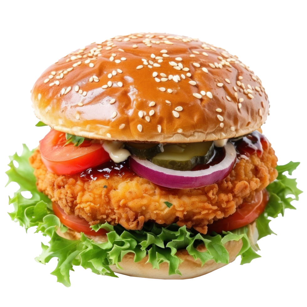 AI generated tasty beef burger isolated png