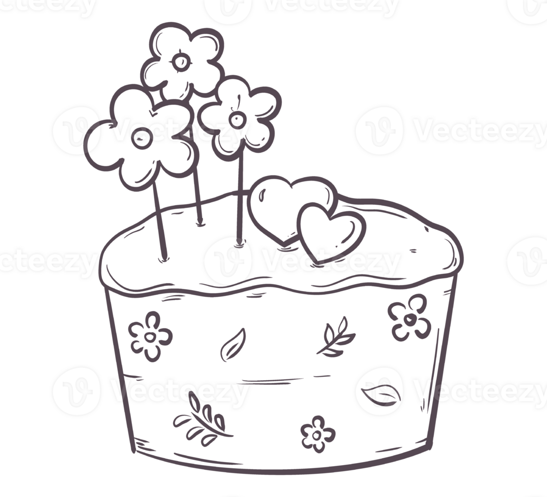 hand drawn of cake png