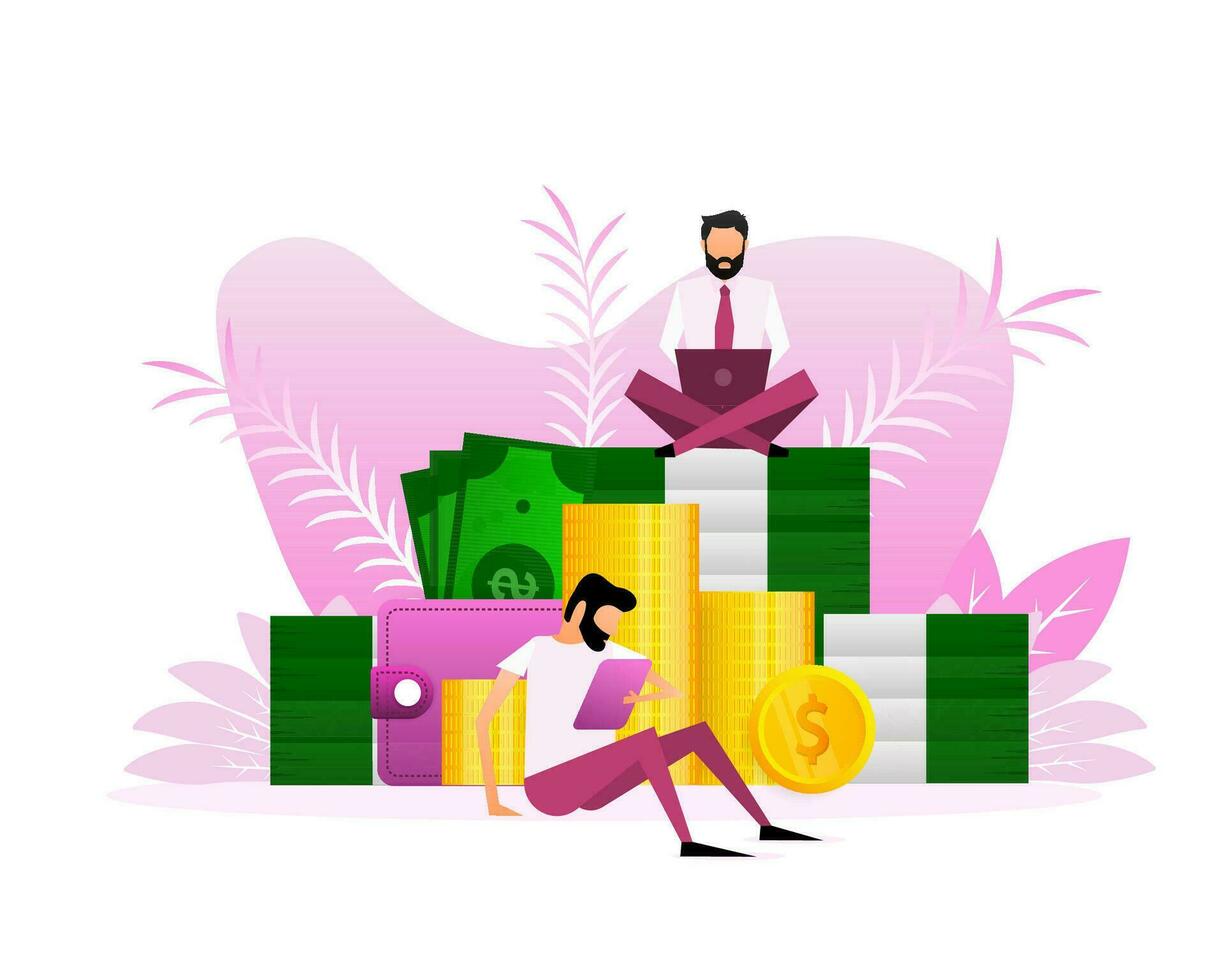 Finance money people, great design for any purposes. Vector illustration