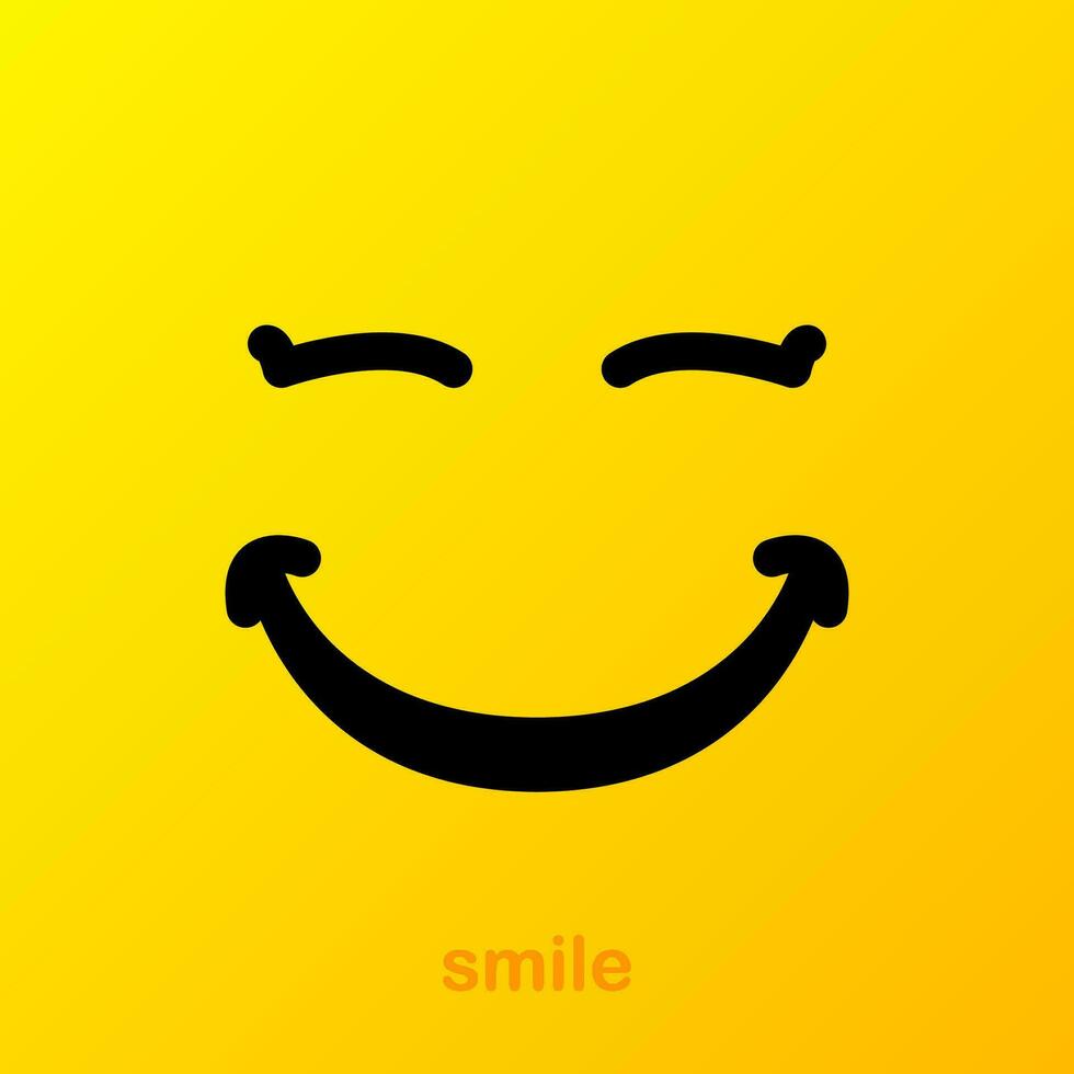 Yellow smile. Smile icon. Vector emoticon set. Vector background. Funny art