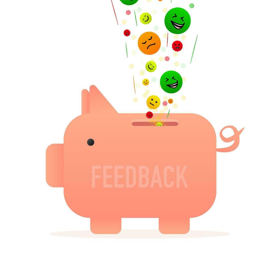The moneybox in the form of a piggy bank collects likes. Vector illustration