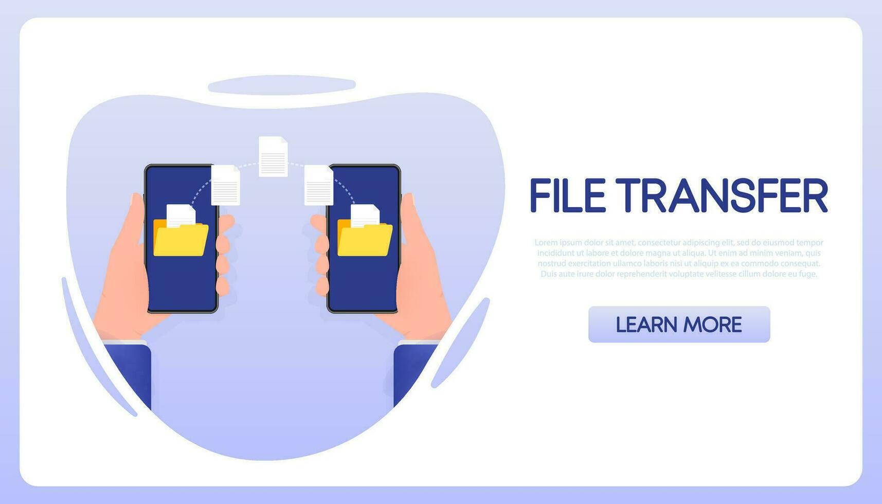 Modern flat icon with file transfer on blue background. Document icon vector. Isometric vector. vector