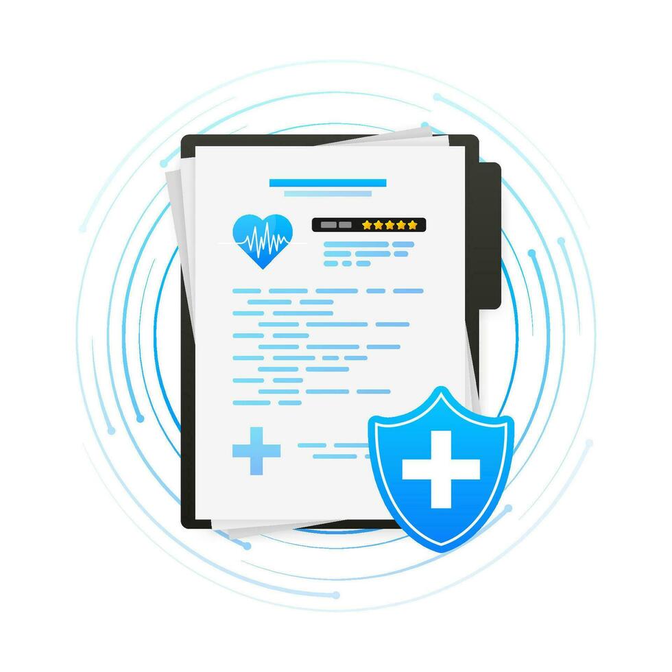 Medical insurance doctor.Illustration for concept design. Medical cardiac checkup vector