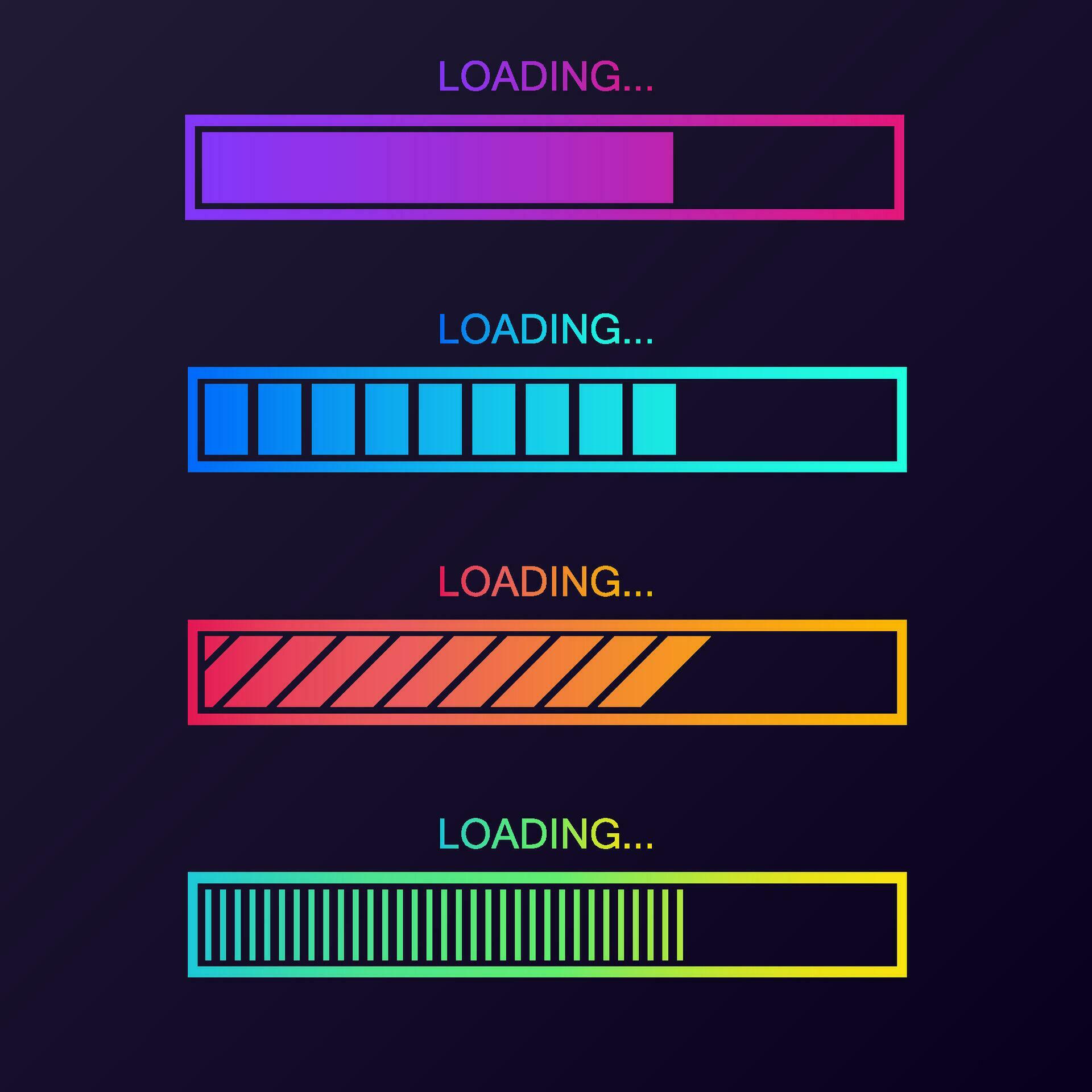 Vector progress loading bar set. Process indicator. 36619399 Vector Art ...