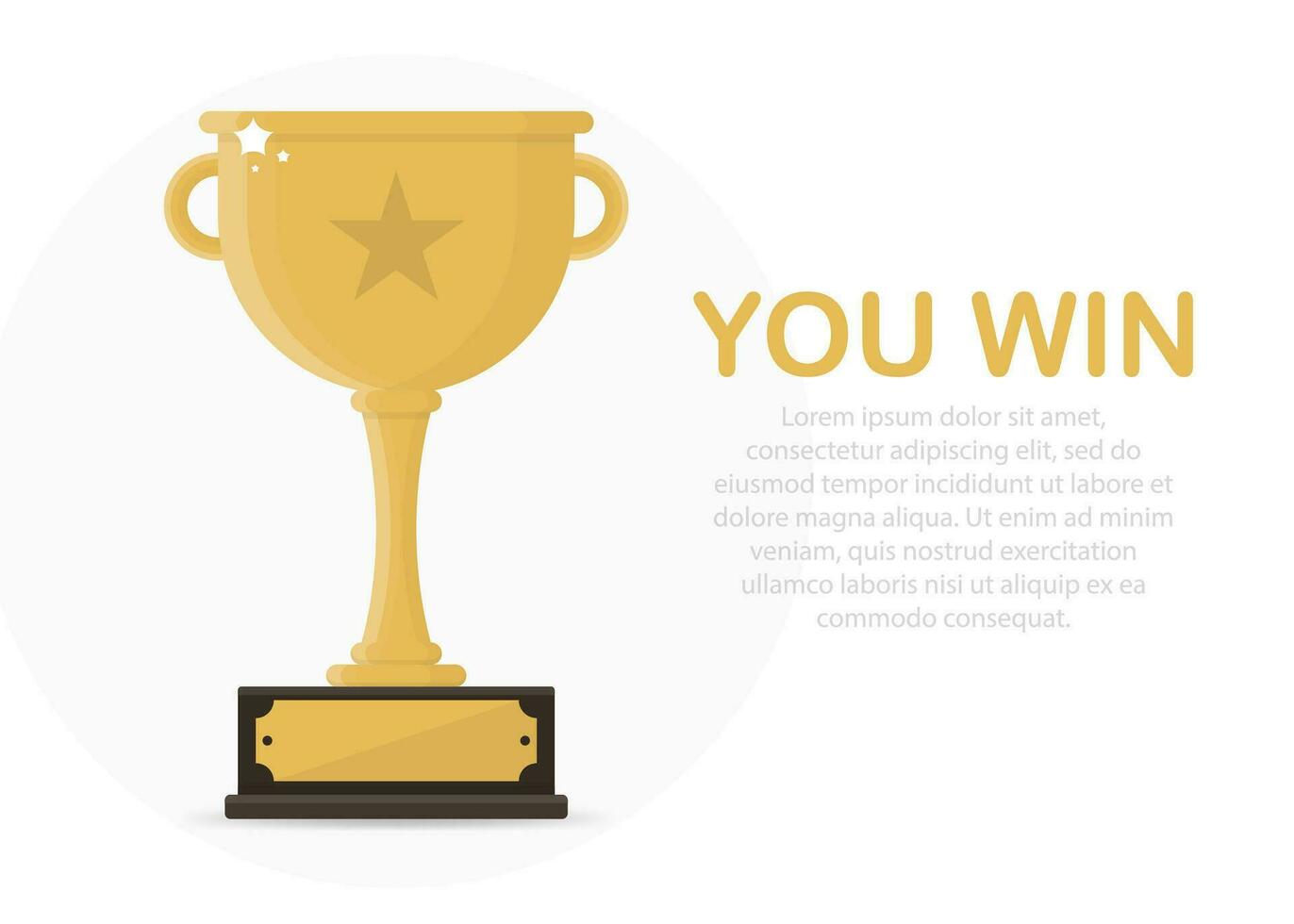 Winner success award web banner or competition achievement cup win background. vector