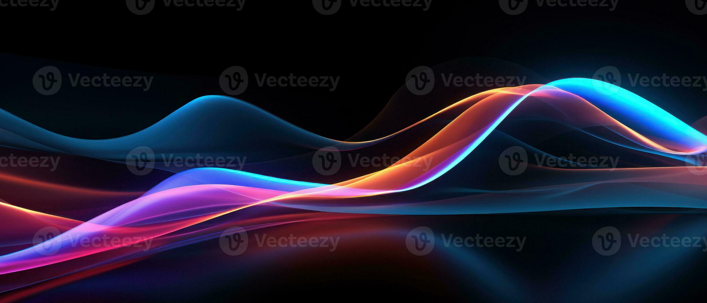AI generated This bright and energetic abstract background features irregular waves and a blend of colors. photo