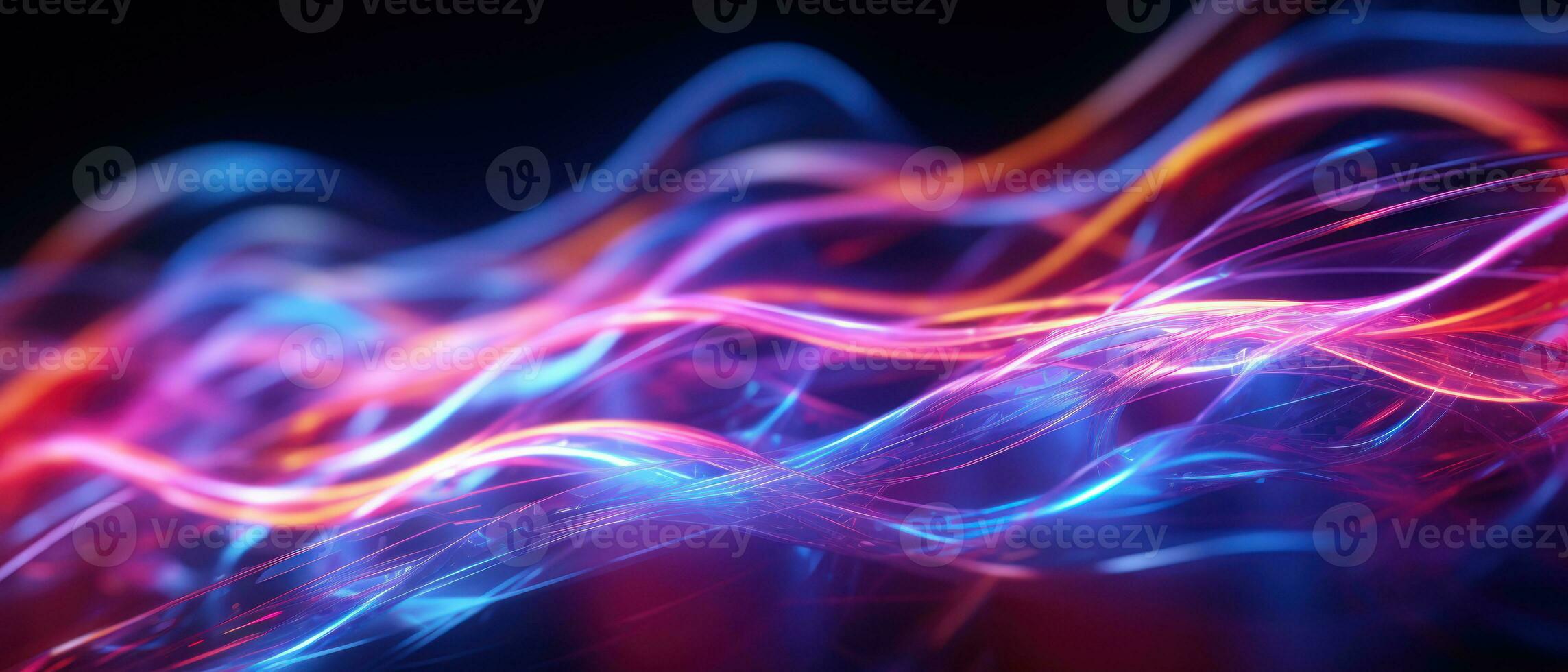 AI generated Dive into the world of morphism with this fluorescent abstract wave. photo