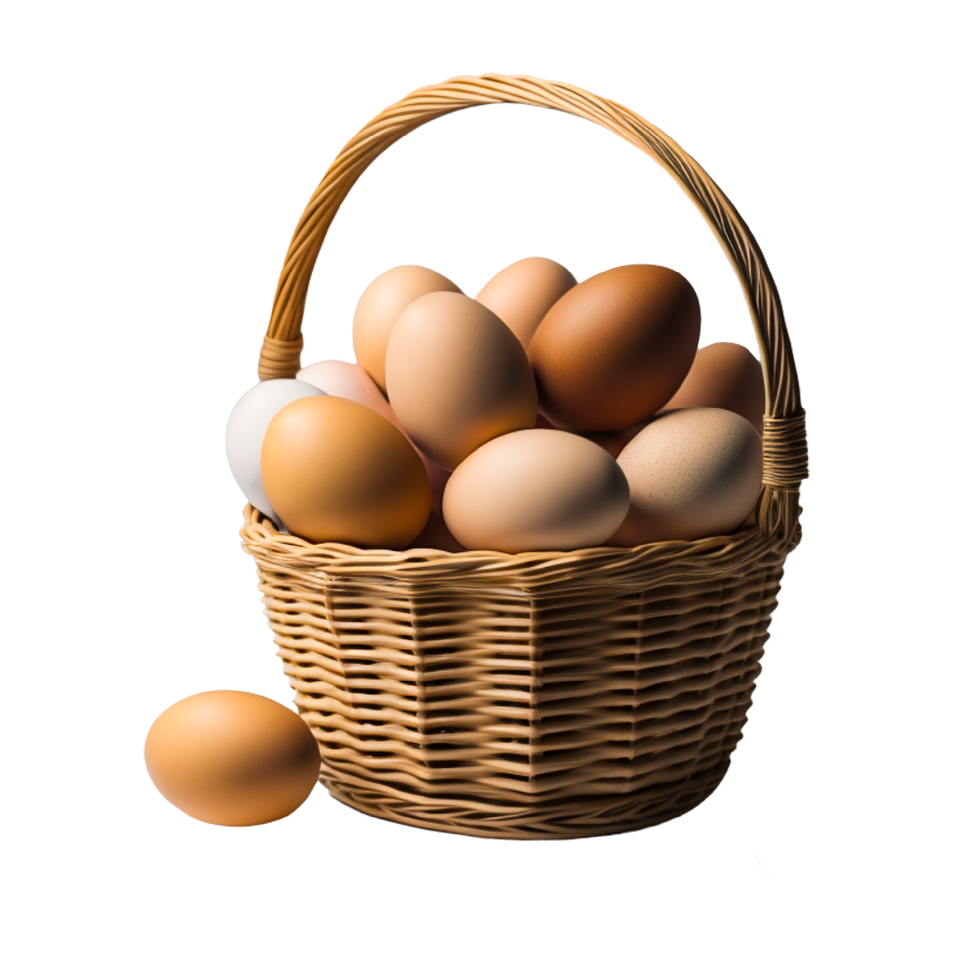 AI generated Chicken eggs in a basket 36619504 PNG
