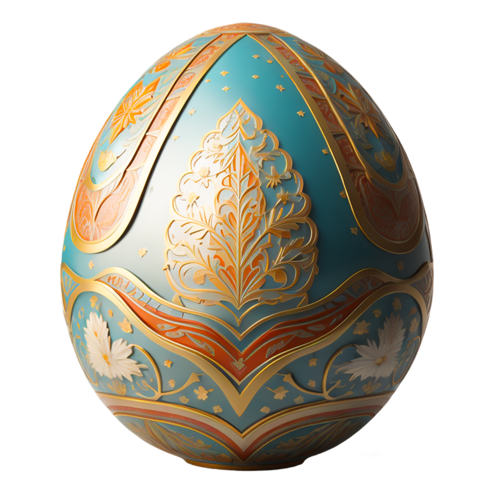 AI generated 3d Colorful Easter Bunny Eggs Beautifull Decoration Egg png