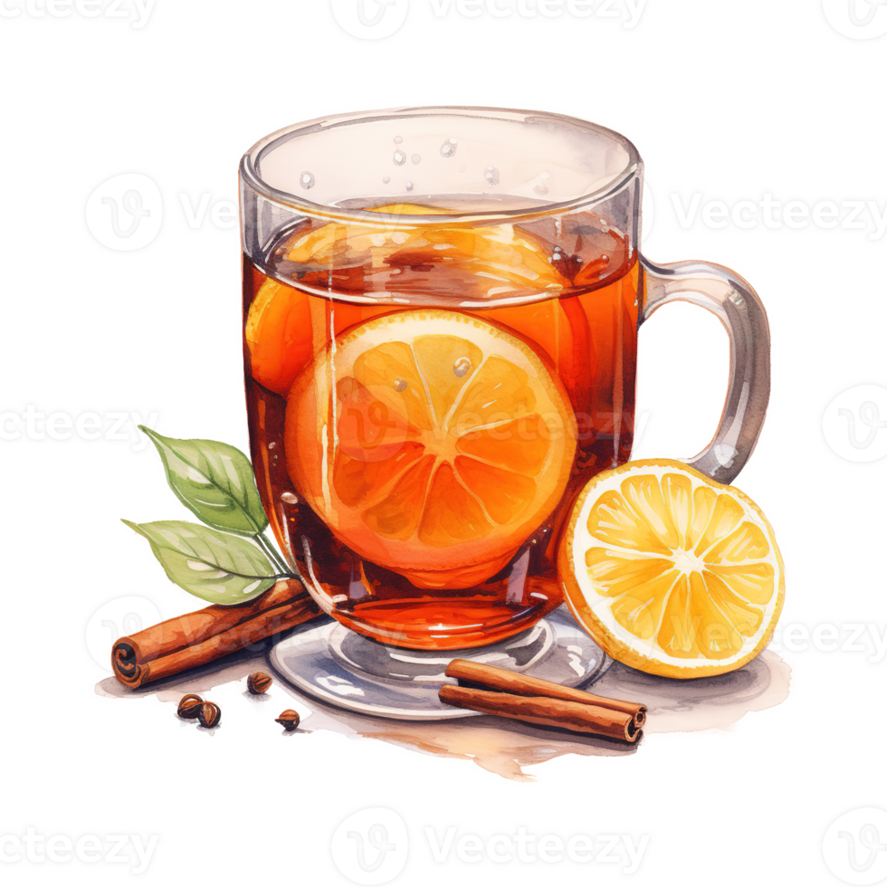 AI generated Hot Toddy, Beverages Illustration. Watercolor Style. AI Generated png